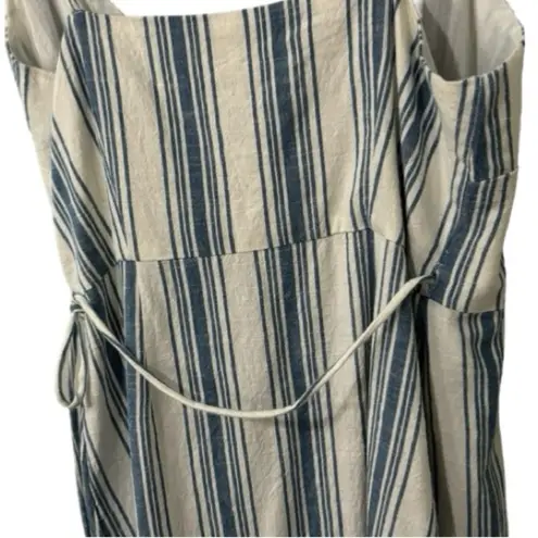 Rag Poets CANGGU BLUE AND WHITE STRIPE WRAP DRESS 100% COTTON SIZE MEDIUM