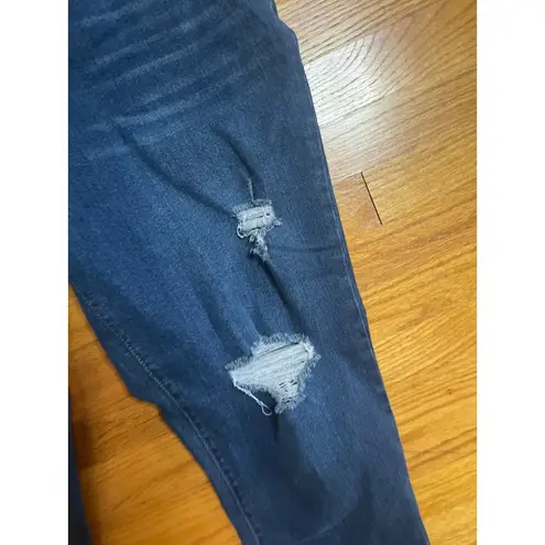 Terra & Sky Boyfriend Jeans Distressed Dark Wash Denim Plus Size 14W