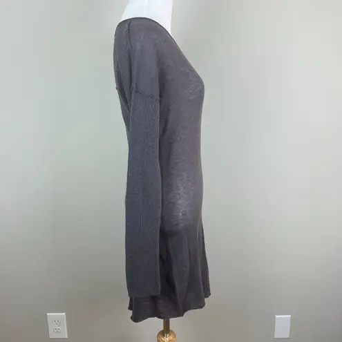 My Tribe Tunic Sweater Womens Small Gray Alpaca Wool Asymmetrical Long Sleeve