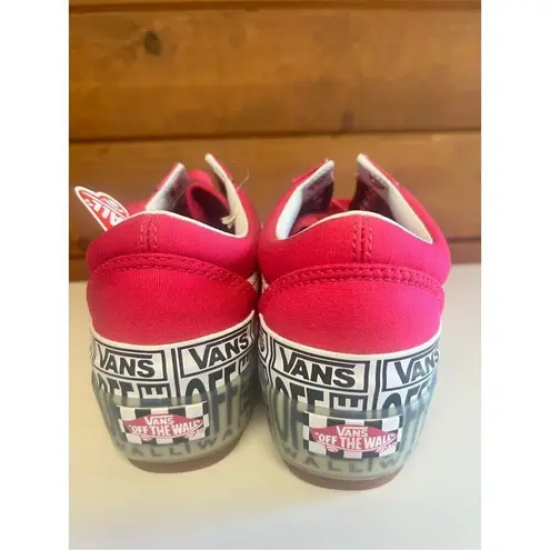 Vans  Old Skool Stacked Logo Platform Shoes Pink White Sz 6 Womans NWT