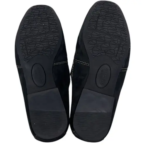 Earth Origins Black Perforated Suede Loafers Womens Size 7.5 Rocco Slip-on Flats