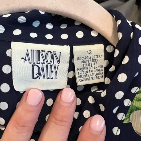 Allison Daley Women's Midnight Black Floral Shirt w/ Shoulder Pads