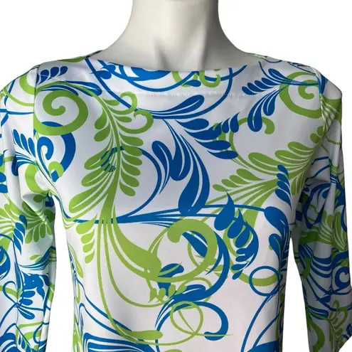 Whimsy Rose Sun Safe 3/4 Sleeve Top, Size S Blue