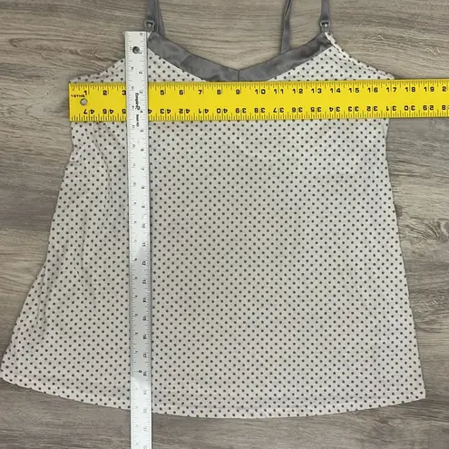 Motherhood Maternity Sleep White with Gray Polka Dots & Trim Tank Size Medium