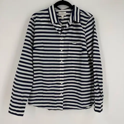 J. Crew Women's Striped Long Sleeve Boy Button
