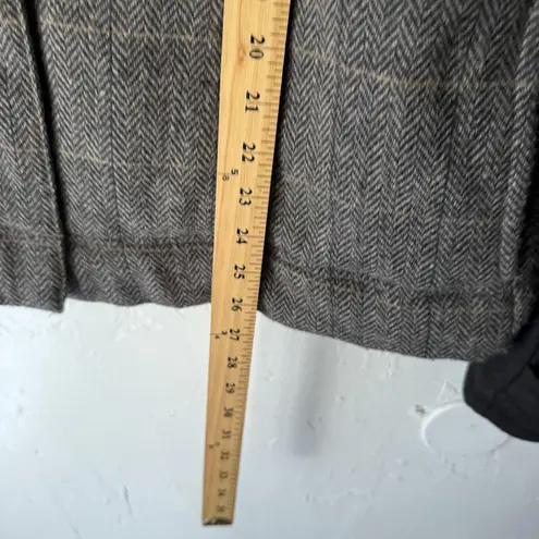 prAna Jacket Women's XL Gray Black Wool Blend Full Zip Herringbone Lined