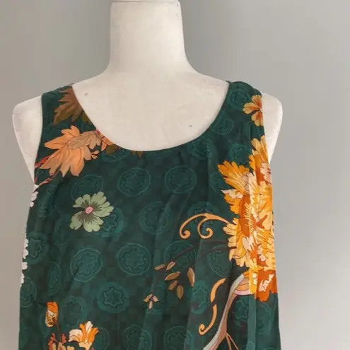Johnny Was Roselyn 100% Silk Floral Print Tank Top M