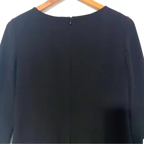 MM.LaFleur • black etsuko crew neck ¾ sleeve sheath dress sz 6