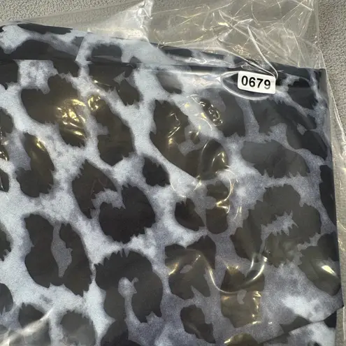 S.Deer Skirt L Womens Gray Black White Leopard Print Elastic Waist Mesh High Size L