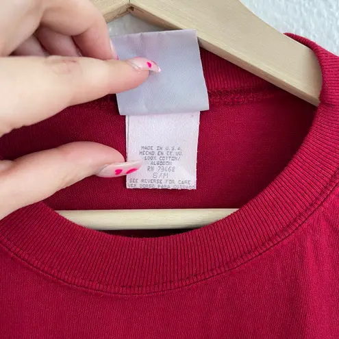 Vintage 90s Red Stuffed Animals Friends Single Stitch Graphic Short Sleeve Tee Size M