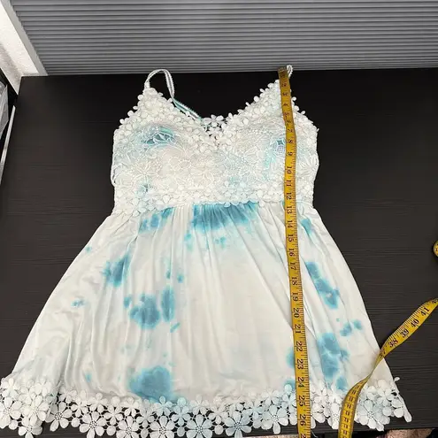 White Birch NWT Tie Dye Flirting with Lace Babydoll Cami Women's Size Large