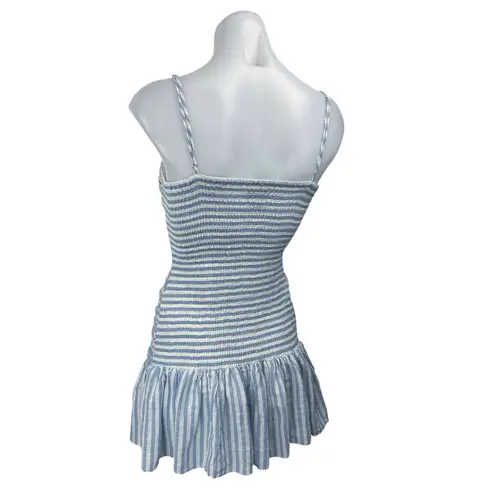 Saylor Audrey Striped Ruched Gathered Sleeveless Cami Camisole Mini Sundress S