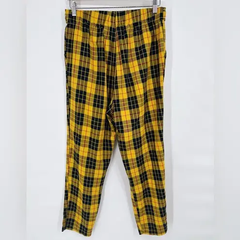 Prairie Underground Plaid Pants with Tie Belt S Yellow