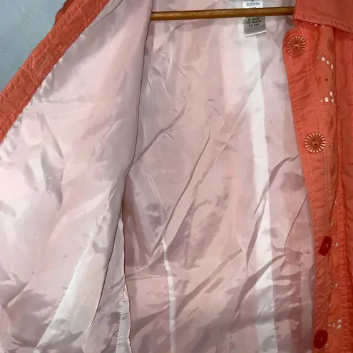 draper's & damon's Draper’s & Damon’s Orange Eyelet Grandmacore Country 3/4 Sleeve Cotton Jacket S