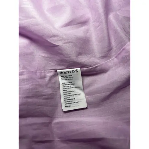 Bardot Lavender Puff Sleeve Tiered Mini Dress Open Back Bow Tie Size 6 SM NWOT