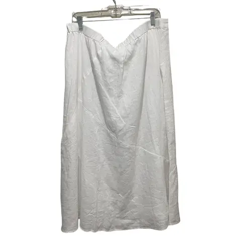 J.Jill  Love Linen A-Line Midi Skirt White Size XL New with Tags