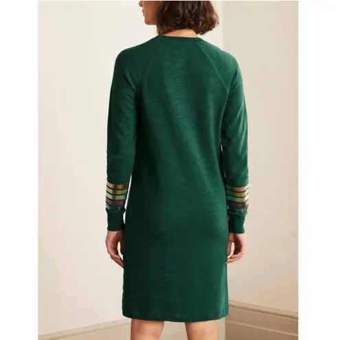 Boden USA Boden Mabel Sweatshirt Dress Women's Size 8 Green Foil Sleeve Casual Pullover