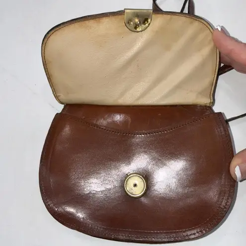Vintage Frizzoni Firenze Brown Old Money Classic Leather Crossbody Purse