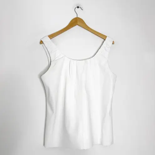Dolce Cabo Faux Leather Sleeveless Top White Size Large