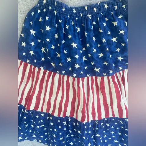 J Suzette Skirt Womens M American Flag Stars Stripes Patriotic 90s Vintage USA Blue Size M