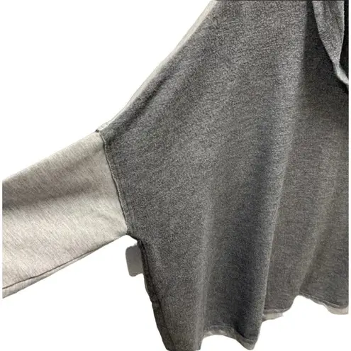 CAbi 3996 ATC Oversized Cowl Neck Split Back Gray Hoodie Sweatshirt Sz Small