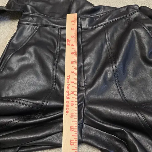 JONATHAN SIMKHAI Tessa Black Vegan Leather Tie Waist Cropped Pant Size 4 Moto