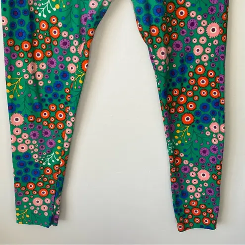 LuLaRoe  Green / Pink / Yellow Patterned Leggings Size Tall and Curvy 12/18 - Image 10
