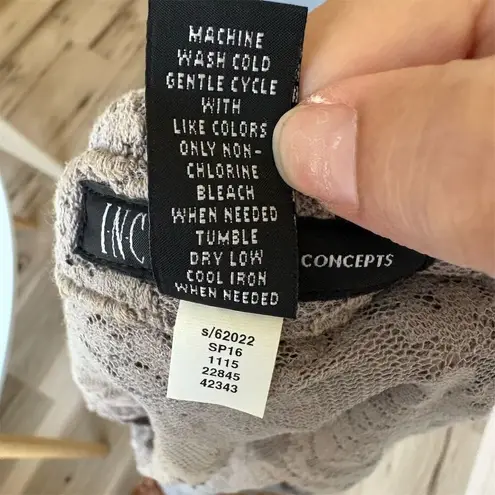 Y2K INC Women's Lace Blazer Jacket Taupe Shawl Collar Size M Tan Size M