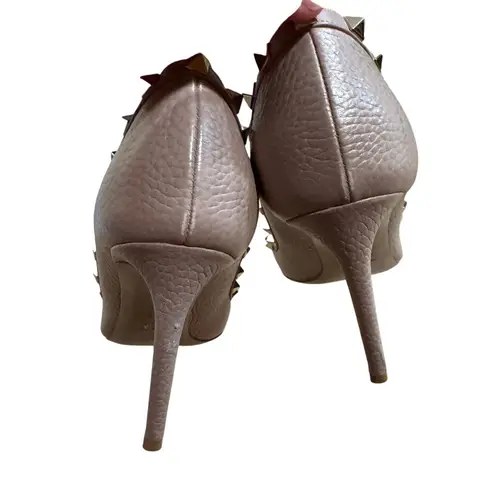 Valentino Garavani Rockstud Pumps Blush Pink Gold Studded Leather Heels 39.5