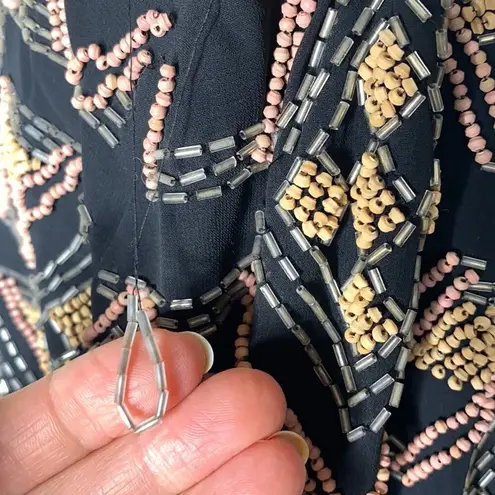 Jerome Black Beaded Open Front Y2K Jacket