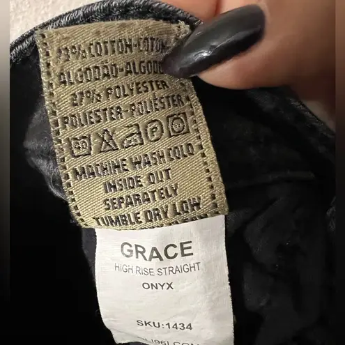 DL1961 Grace High Rise Straight Leg Jeans black wash Sz 27