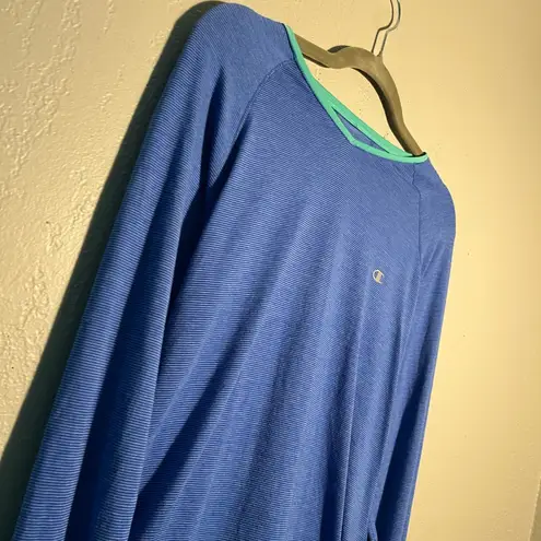 Champion  Blue and Mint Green Sweatshirt SZ L Athletic Longsleeve Performance Top