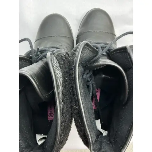 Womans Rock & Candy By Zigi Sadre Bootie 6.5 Black Lace Up Wedge