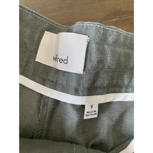 Wilfred Aritzia Cuffed Drawstring Green Linen Blend Casual Pants Vacation 8