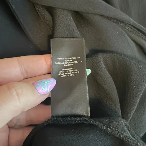 Wilfred Aritzia Women S Black Midi Shirt Dress Button Front Short Sleeve Grunge