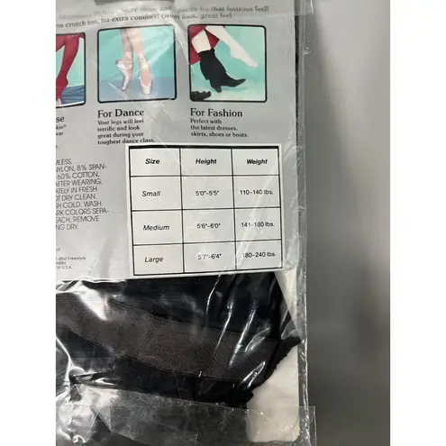 Danskin Vintage  Leggings Womens Small Black Ultra Shimmery Stirrup Made USA 90s