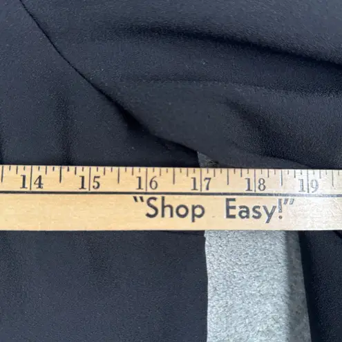 J.Crew  365 Blouse Women 00 Black Square Neck Long‎ Sleeve Puff Sleeve Minimalist