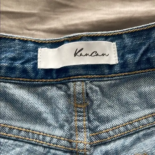 Kancan High Waisted Distressed Denim Shorts 100% Cotton size 27/7 Blue