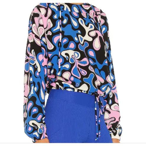 Splash Year of Ours Abstract Print Tennis Hooded Activewear Pullover, Size XS