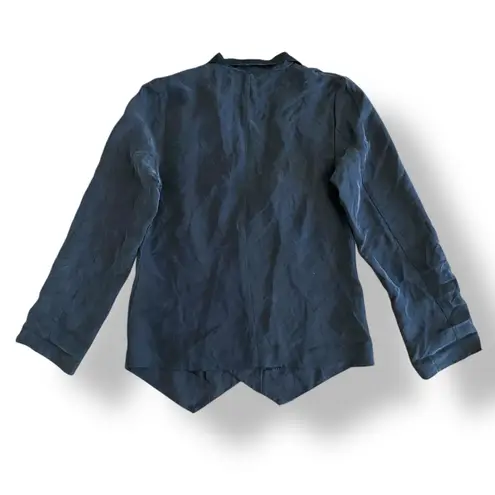 Heartloom Silk Buttoned Blazer Womens Size XS Gray Black Business Luxury
