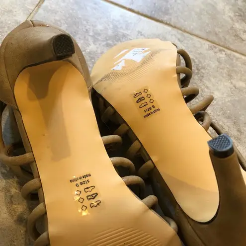 Michael Antonio š strappy sandals open toe sexy heels sz 9 tan