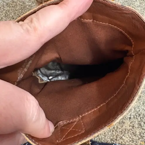 Schutz leather boots slouch ankle boots multi color doodle drawing floral Size 8