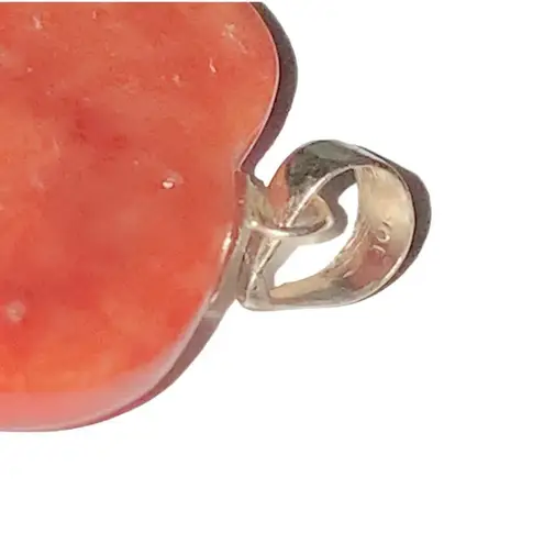 Only 10K Yellow Gold Red Jade Pendant 