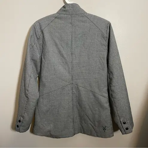 Ibex Wool Jacket Coat Mad River Black/White Mini Houndstooth Plaid Black Size M