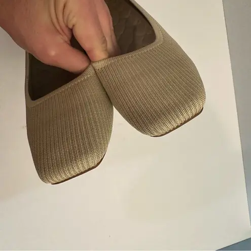 Vivaia Melody Pro Square Toe Almond Knit Chunky Heels Size 9.5