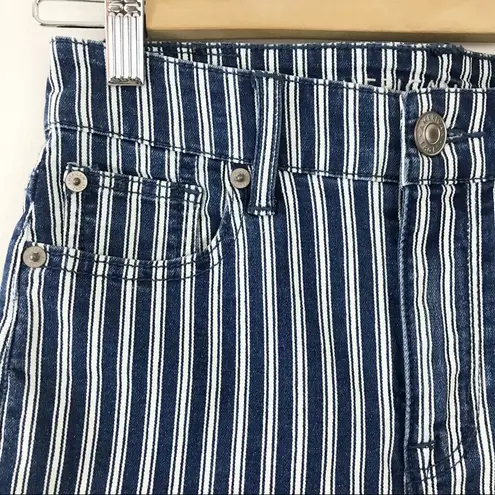 American Eagle  next level stretch Engineer stripe hi rise shortie jean shorts 0 thumbnail 54