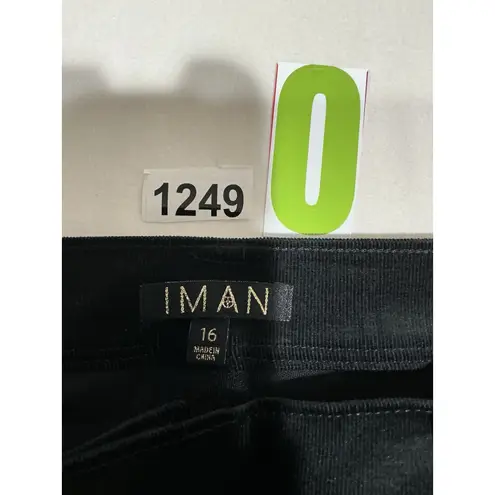 Woman’s Iman 300,degree Slimming Technology 16 Black Corduroy Dress Pants NWT