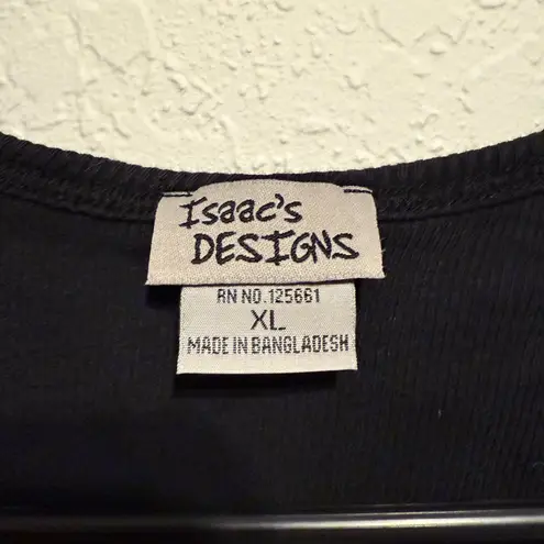 Isaac’s Designs Black Rhinestone “High Maintenance” Ribbed Tank Top XL Sparkle