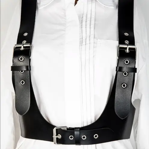Black Harness Suspender Buckle Bondage New