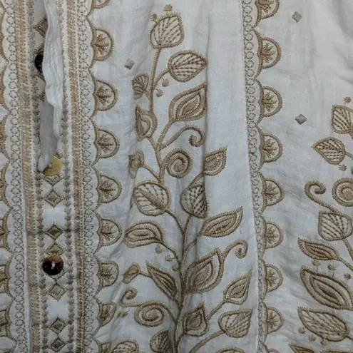 Johnny Was Embroidered Linen Skirt - Size XS - EUC